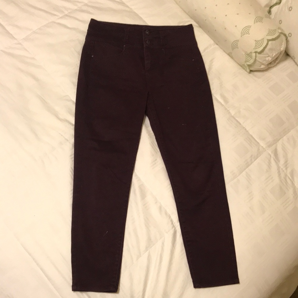Dark Purple Ankle Skinny-Length Pants